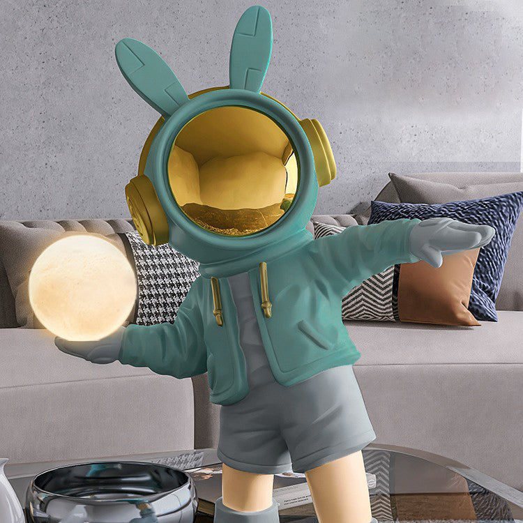 Lumendat Contemporary Creative Cartoon Kids Astronaut Rabbit Resin PC LED Table Lamp For Bedroom Lumendat