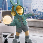 Lumendat Contemporary Creative Cartoon Kids Astronaut Rabbit Resin PC LED Table Lamp For Bedroom Lumendat