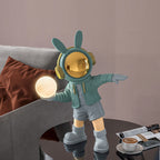 Lumendat Contemporary Creative Cartoon Kids Astronaut Rabbit Resin PC LED Table Lamp For Bedroom Lumendat