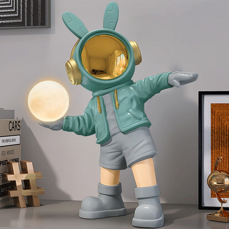 Lumendat Contemporary Creative Cartoon Kids Astronaut Rabbit Resin PC LED Table Lamp For Bedroom Lumendat