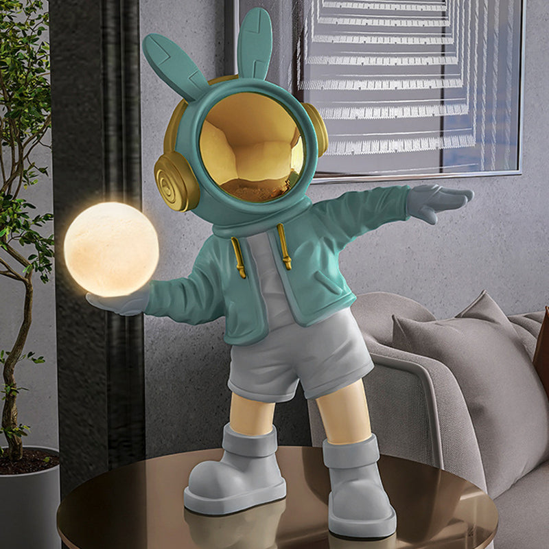 Lumendat Contemporary Creative Cartoon Kids Astronaut Rabbit Resin PC LED Table Lamp For Bedroom Lumendat