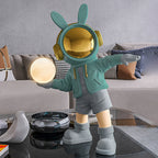 Lumendat Contemporary Creative Cartoon Kids Astronaut Rabbit Resin PC LED Table Lamp For Bedroom Lumendat
