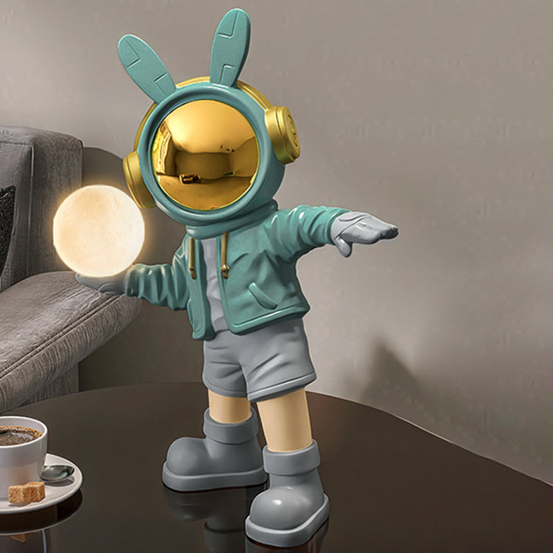 Lumendat Contemporary Creative Cartoon Kids Astronaut Rabbit Resin PC LED Table Lamp For Bedroom Lumendat