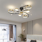 Contemporary Scandinavian Branch Round Iron Acrylic LED Semi-flush Mount Ceiling Light for Living Room BulbSquare