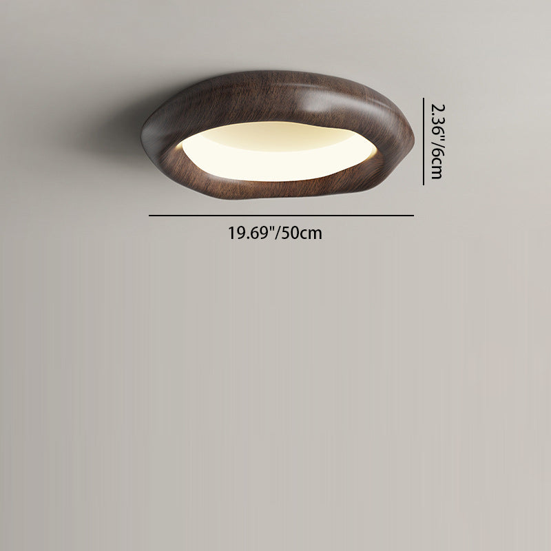 Traditional Vintage Irregular Round ABS Iron Acrylic LED Flush Mount Ceiling Light For Bedroom