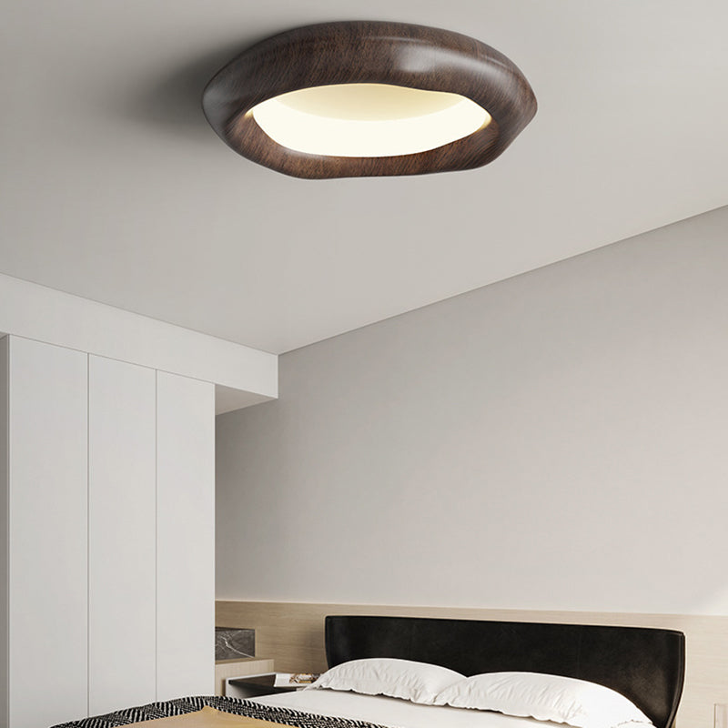 Traditional Vintage Irregular Round ABS Iron Acrylic LED Flush Mount Ceiling Light For Bedroom