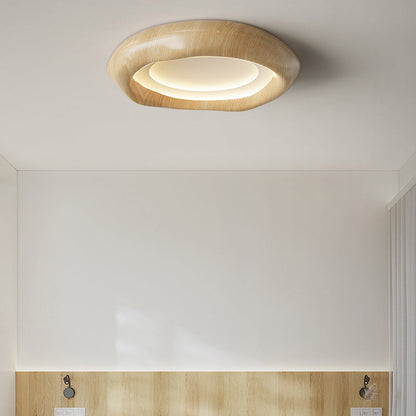 Traditional Vintage Irregular Round ABS Iron Acrylic LED Flush Mount Ceiling Light For Bedroom