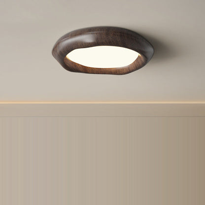 Traditional Vintage Irregular Round ABS Iron Acrylic LED Flush Mount Ceiling Light For Bedroom