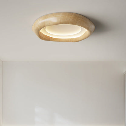 Traditional Vintage Irregular Round ABS Iron Acrylic LED Flush Mount Ceiling Light For Bedroom