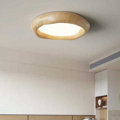 Traditional Vintage Irregular Round ABS Iron Acrylic LED Flush Mount Ceiling Light For Bedroom