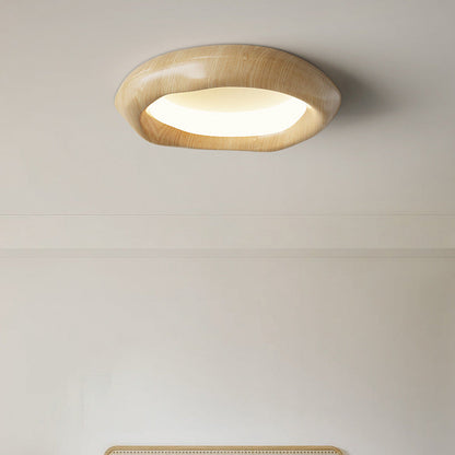 Traditional Vintage Irregular Round ABS Iron Acrylic LED Flush Mount Ceiling Light For Bedroom