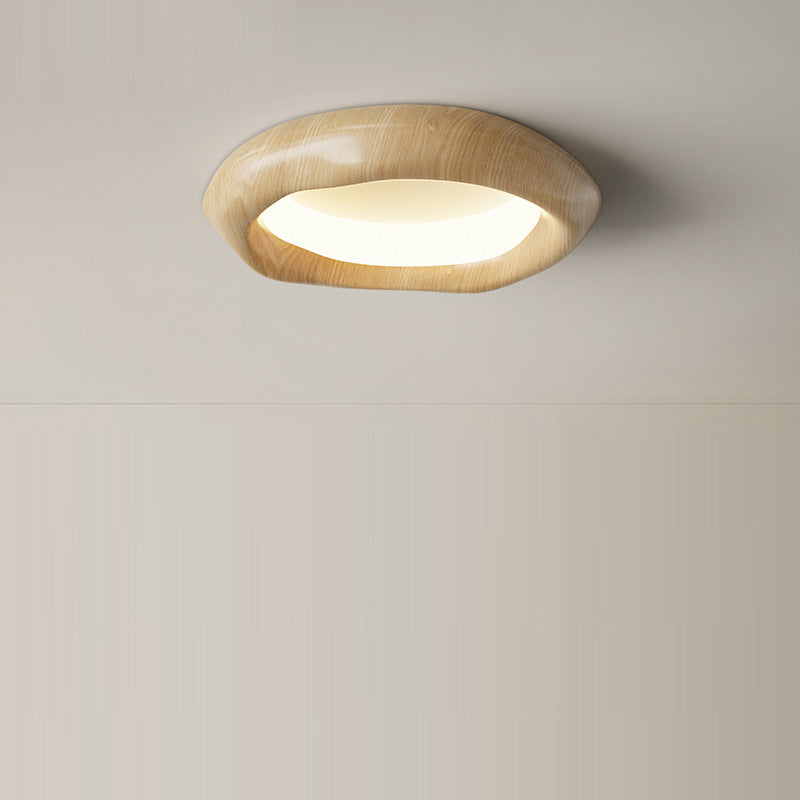 Traditional Vintage Irregular Round ABS Iron Acrylic LED Flush Mount Ceiling Light For Bedroom