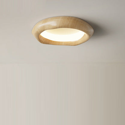Traditional Vintage Irregular Round ABS Iron Acrylic LED Flush Mount Ceiling Light For Bedroom