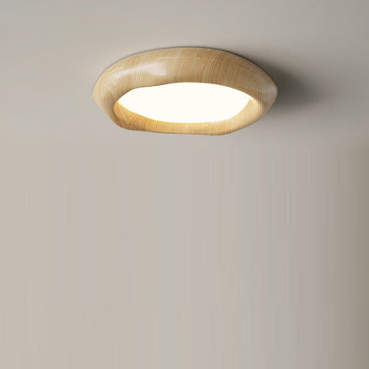 Traditional Vintage Irregular Round ABS Iron Acrylic LED Flush Mount Ceiling Light For Bedroom