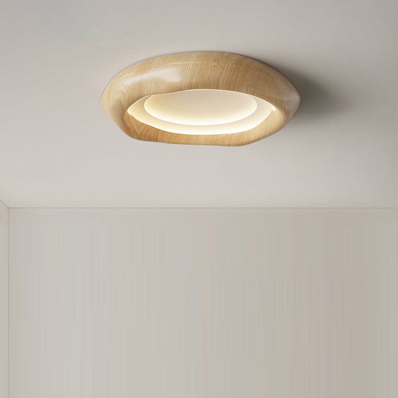 Traditional Vintage Irregular Round ABS Iron Acrylic LED Flush Mount Ceiling Light For Bedroom