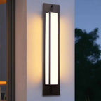 Modern Luxury Waterproof Rectangular Stainless Steel Faux Dolomite LED Outdoor Wall Sconce Lamp For Garden