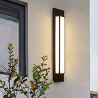 Modern Luxury Waterproof Rectangular Stainless Steel Faux Dolomite LED Outdoor Wall Sconce Lamp For Garden
