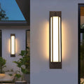 Modern Luxury Waterproof Rectangular Stainless Steel Faux Dolomite LED Outdoor Wall Sconce Lamp For Garden