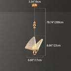 Contemporary Scandinavian Butterfly Beads Zinc Alloy Iron Acrylic LED Pendant Light for Living Room BulbSquare
