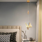 Contemporary Scandinavian Butterfly Beads Zinc Alloy Iron Acrylic LED Pendant Light for Living Room BulbSquare