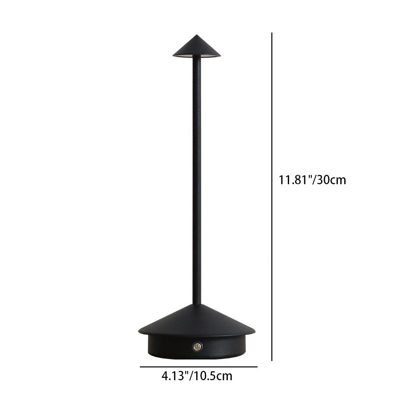 Contemporary Creative Cone Mushroom Aluminum Acrylic LED Table Lamp For Bedroom Lumendat