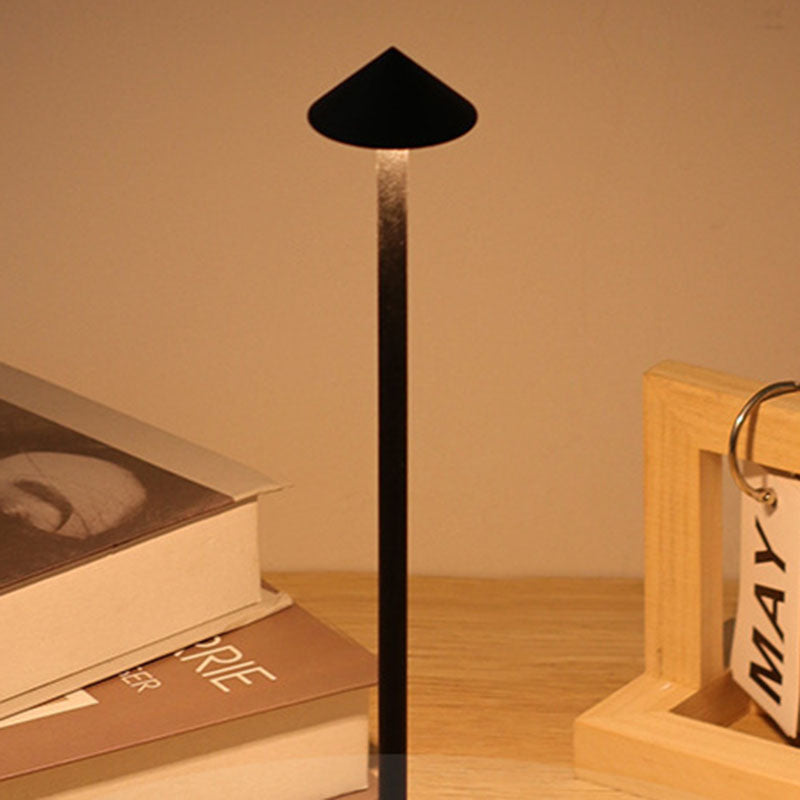 Contemporary Creative Cone Mushroom Aluminum Acrylic LED Table Lamp For Bedroom Lumendat