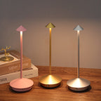 Contemporary Creative Cone Mushroom Aluminum Acrylic LED Table Lamp For Bedroom Lumendat