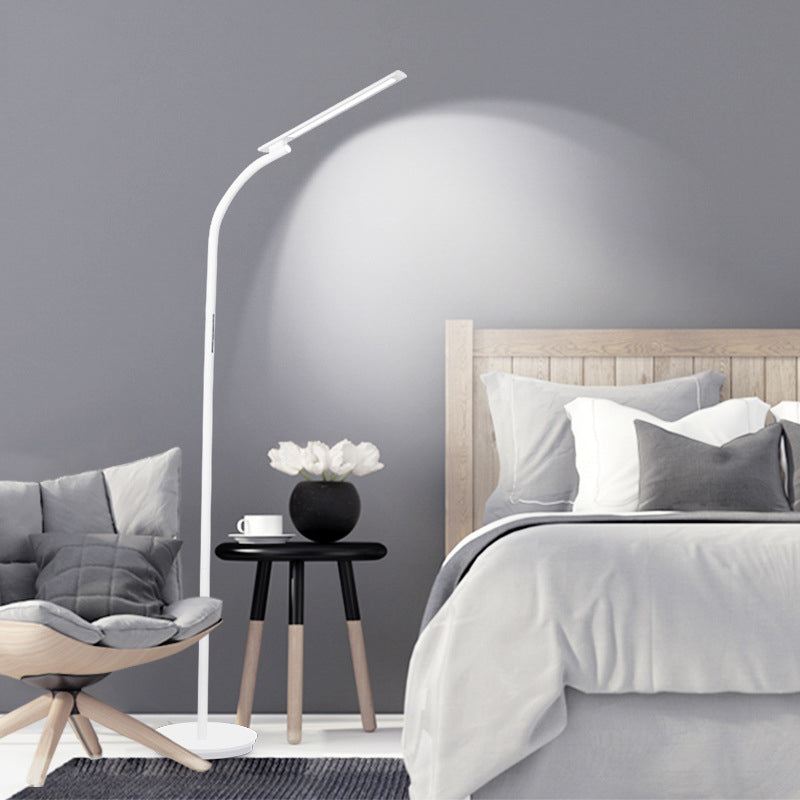 Modern Minimalist Long Pole Rectangular ABS Aluminum LED Standing Floor Lamp For Living Room Lumendat