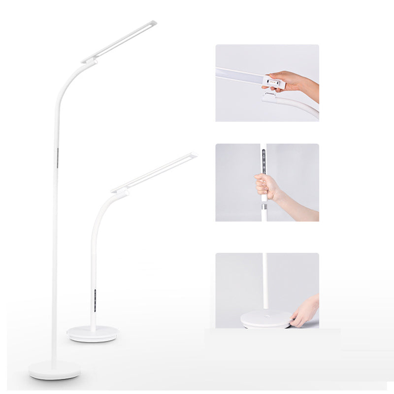 Modern Minimalist Long Pole Rectangular ABS Aluminum LED Standing Floor Lamp For Living Room Lumendat