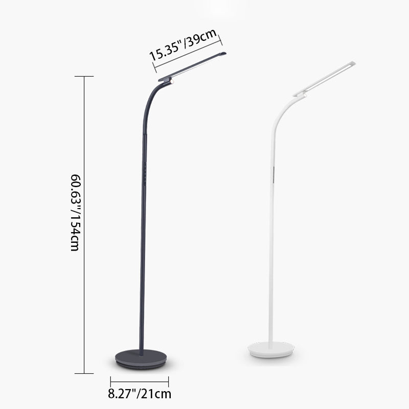 Modern Minimalist Long Pole Rectangular ABS Aluminum LED Standing Floor Lamp For Living Room Lumendat