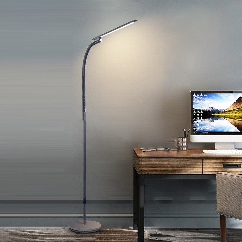 Modern Minimalist Long Pole Rectangular ABS Aluminum LED Standing Floor Lamp For Living Room Lumendat
