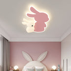 Contemporary Creative Cartoon Kids Rabbit Carrot Cloud Iron Acrylic LED Flush Mount Ceiling Light For Bedroom