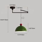 Contemporary Scandinavian Semicircle Ball Long Iron LED Pendant Light For Living Room