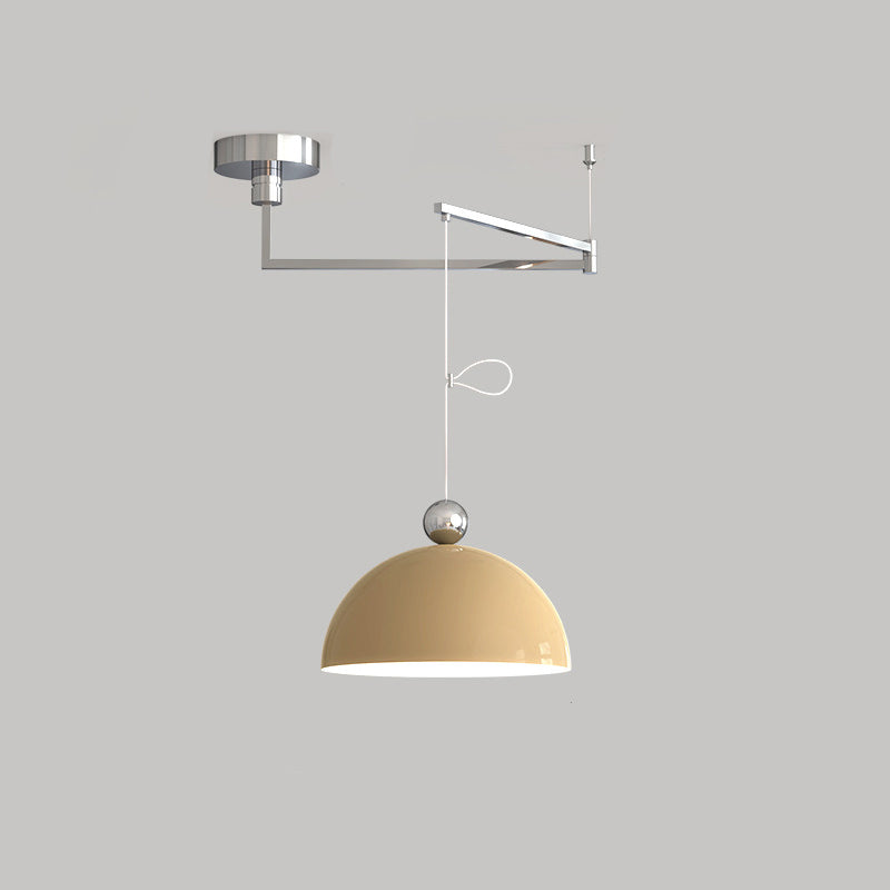 Contemporary Scandinavian Semicircle Ball Long Iron LED Pendant Light For Living Room