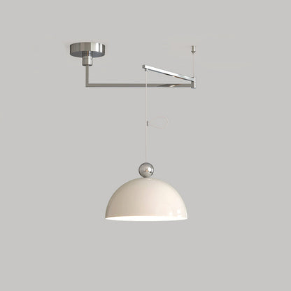 Contemporary Scandinavian Semicircle Ball Long Iron LED Pendant Light For Living Room