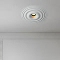 Contemporary Creative Ripple Round Plaster 1-Light Flush Mount Ceiling Light For Living Room