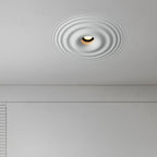 Contemporary Creative Ripple Round Plaster 1-Light Flush Mount Ceiling Light For Living Room