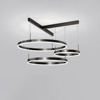 Contemporary Scandinavian Round Multi Tier T-Base Aluminum Acrylic LED Pendant Light For Living Room