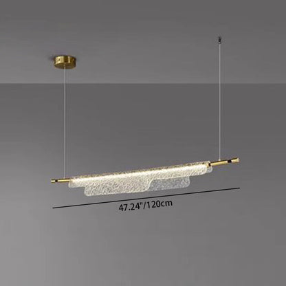 Contemporary Scandinavian Long Ribbon Water Ripple Dot Iron Aluminum Acrylic LED Pendant Light Island Light For Dining Room