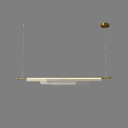 Contemporary Scandinavian Long Ribbon Water Ripple Dot Iron Aluminum Acrylic LED Pendant Light Island Light For Dining Room