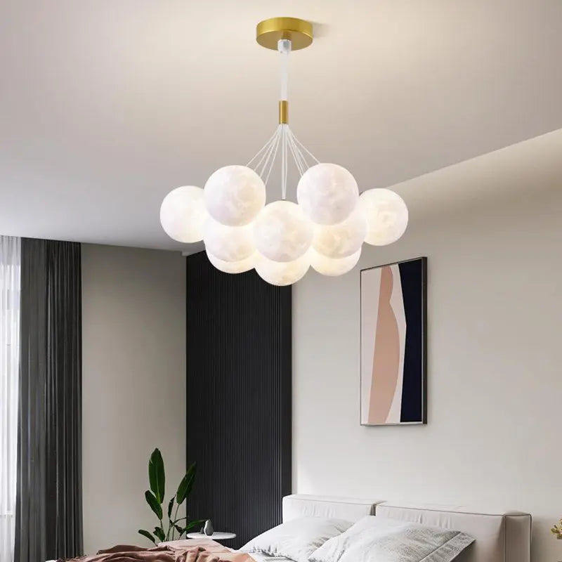 Contemporary Creative Branch Bubbles Iron Resin 7/13 Light Chandelier for Living Room BulbSquare