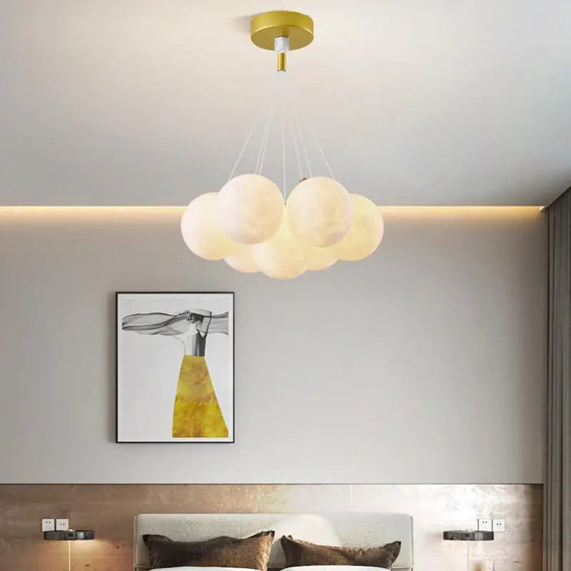 Contemporary Creative Branch Bubbles Iron Resin 7/13 Light Chandelier for Living Room BulbSquare