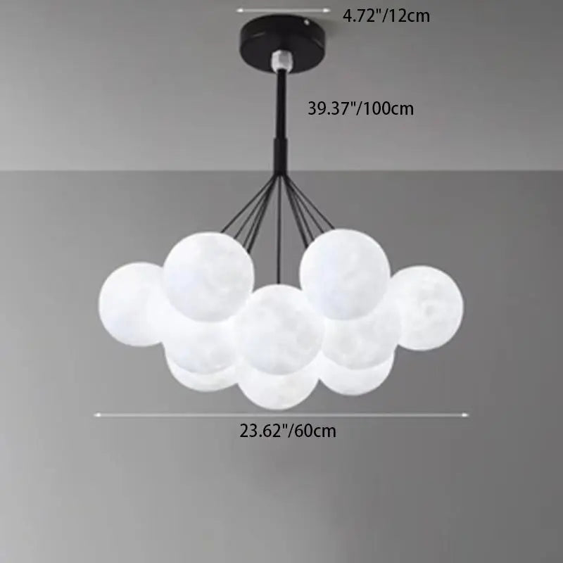 Contemporary Creative Branch Bubbles Iron Resin 7/13 Light Chandelier for Living Room BulbSquare