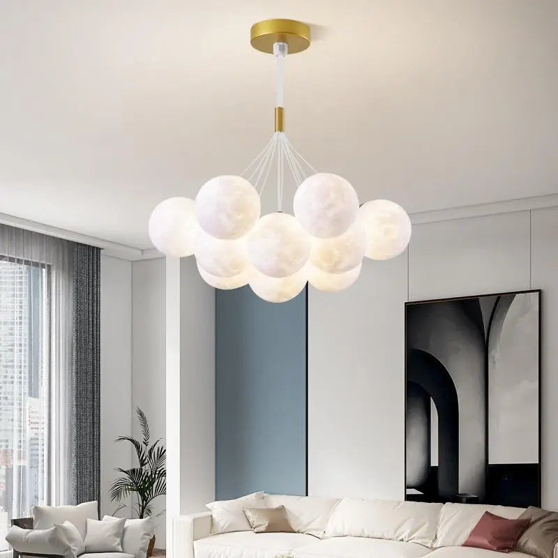 Contemporary Creative Branch Bubbles Iron Resin 7/13 Light Chandelier for Living Room BulbSquare