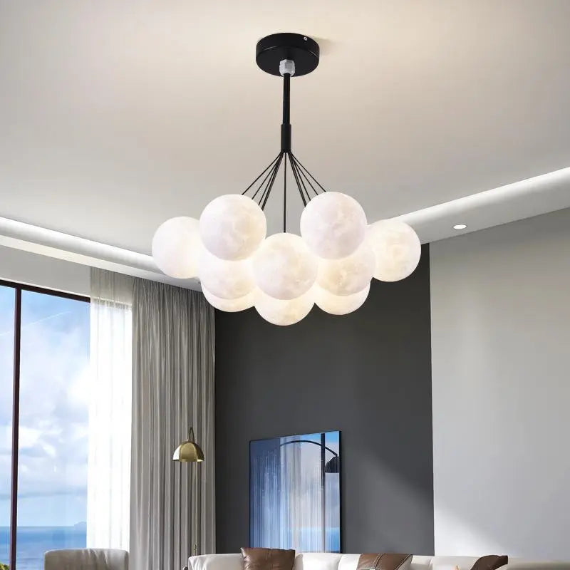 Contemporary Creative Branch Bubbles Iron Resin 7/13 Light Chandelier for Living Room BulbSquare
