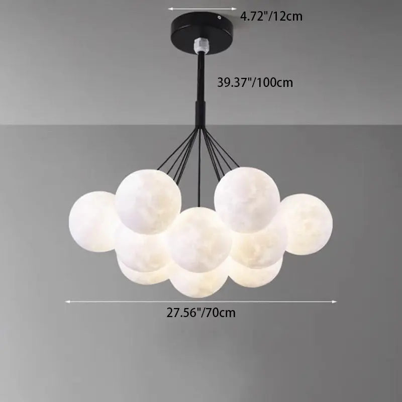 Contemporary Creative Branch Bubbles Iron Resin 7/13 Light Chandelier for Living Room BulbSquare