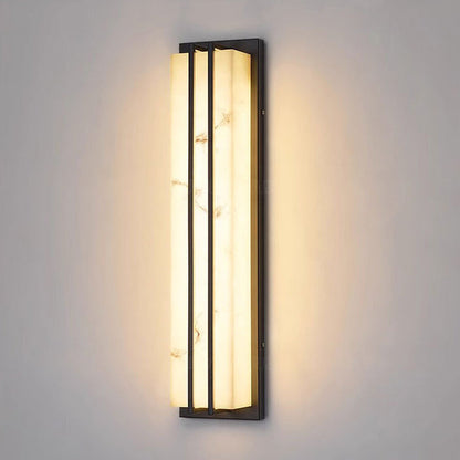 Modern Minimalist Waterproof Rectangle Long Stainless Steel Resin LED Outdoor Wall Sconce Lamp For Outdoor Patio