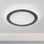 Contemporary Scandinavian Round Star Wood Acrylic LED Flush Mount Ceiling Light For Bedroom