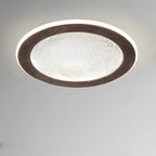 Contemporary Scandinavian Round Star Wood Acrylic LED Flush Mount Ceiling Light For Bedroom
