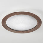 Contemporary Scandinavian Round Star Wood Acrylic LED Flush Mount Ceiling Light For Bedroom